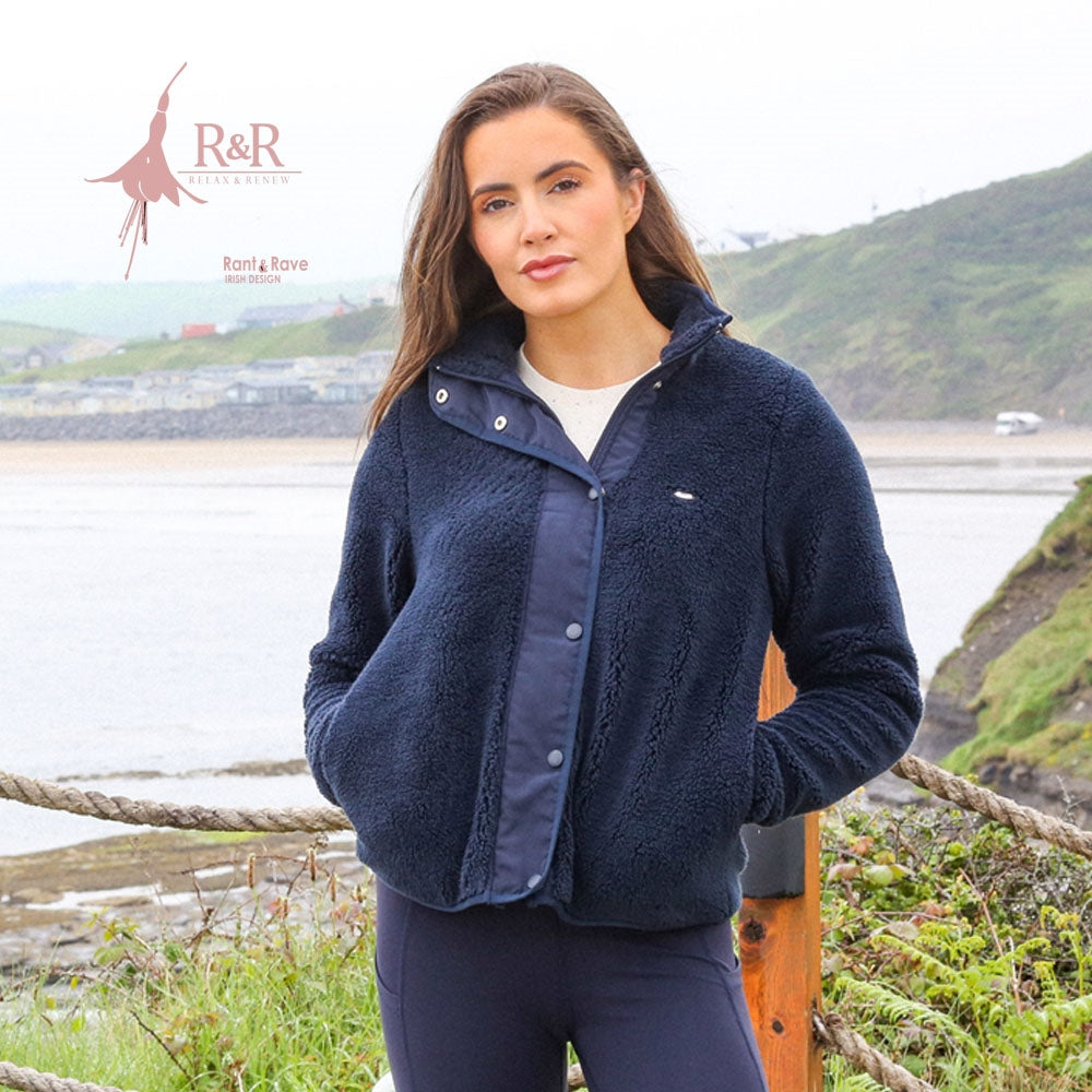 Relax & Renew Carol Teddy Navy Bomber Jacket