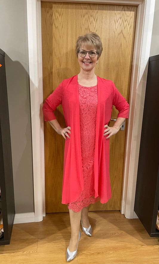 Glitz Coral Lace Two Piece