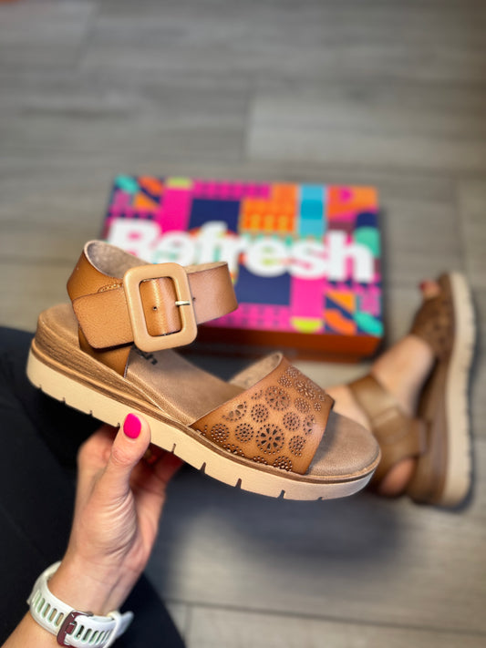 Refresh Taupe Wedge Sandal