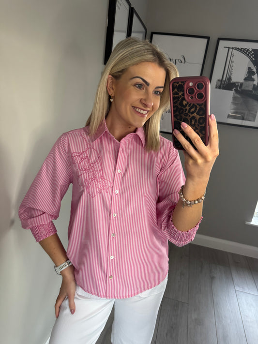 Freequent Pink/White Shirt