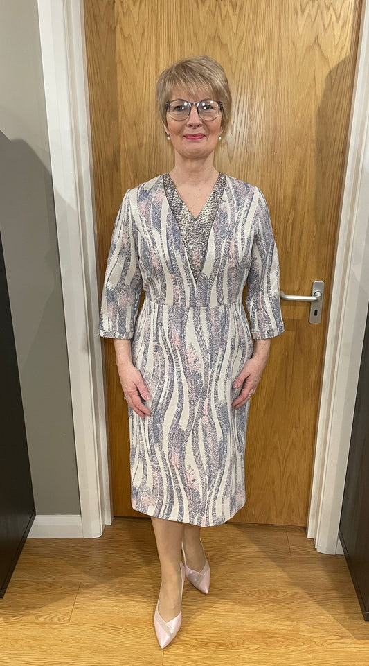 Lizabella Silver/Denim/Pink Dress