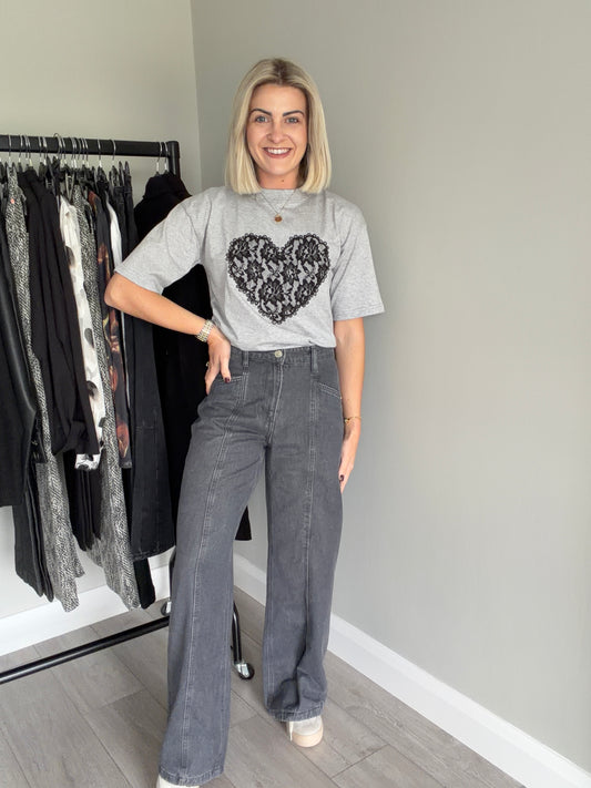 Rant & Rave Lily Grey Wide Leg Jean