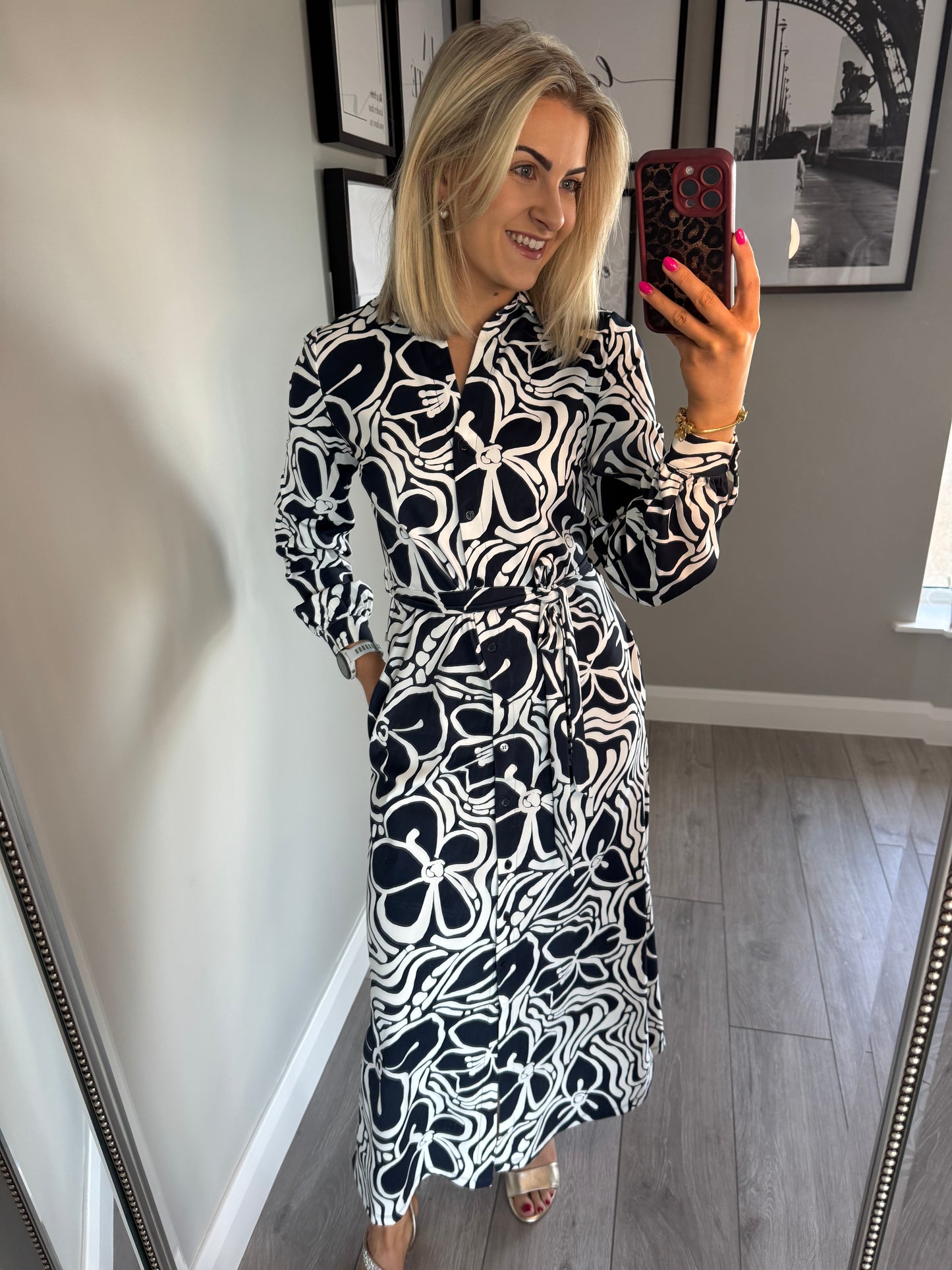 Yest Navy/White Shirt Dress