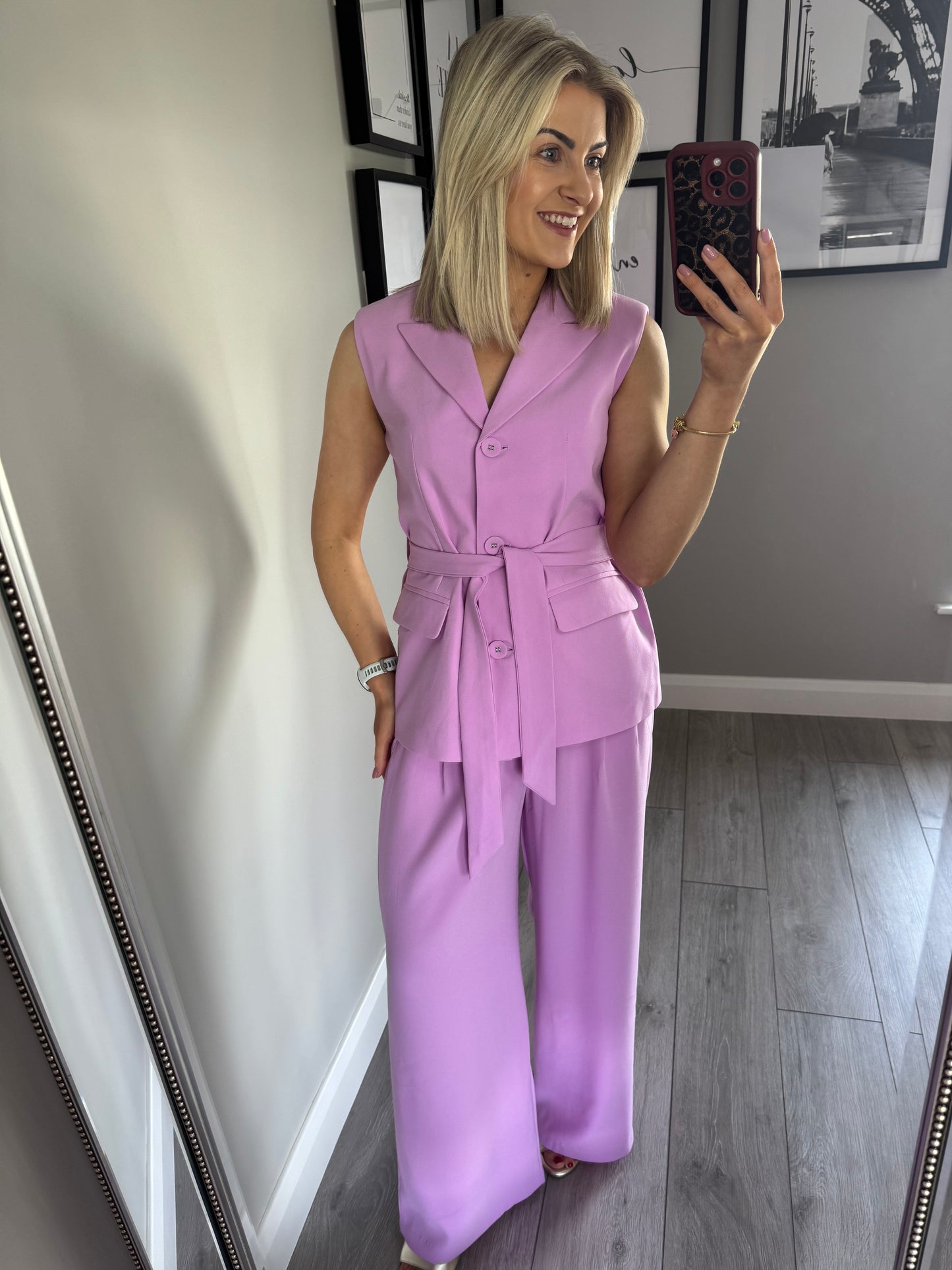 Rant & Rave Carla Belted Orchid Waistcoat