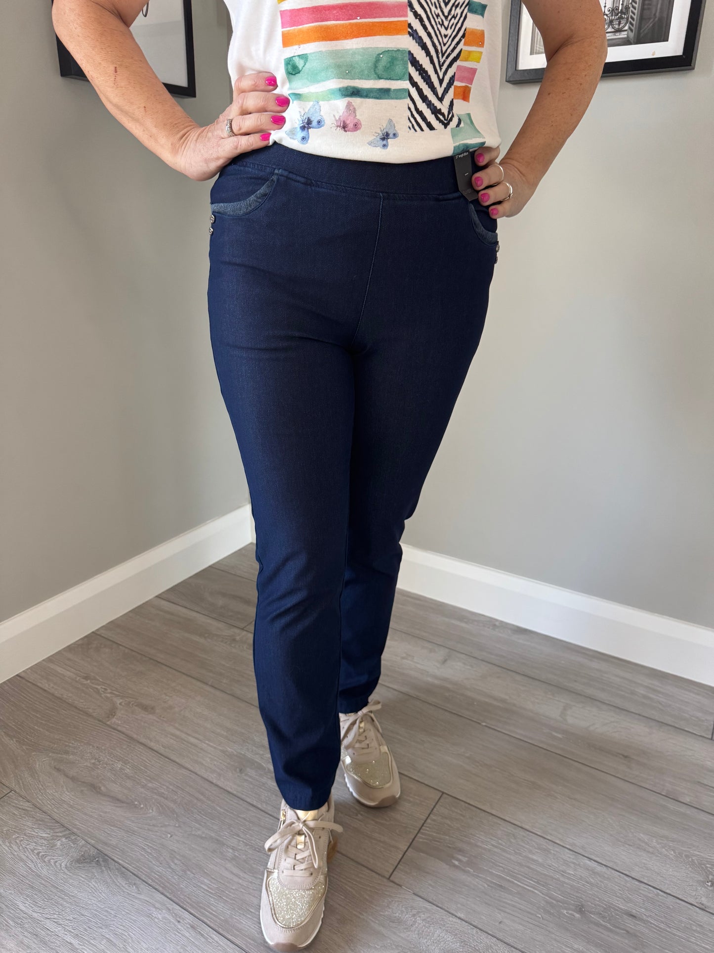 Claudia C Denim Pull On Trousers (27 Inch)