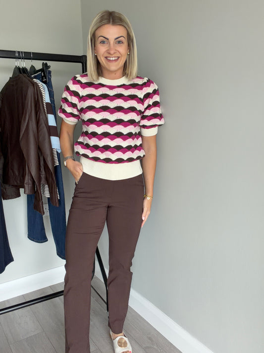 B.Young BYdixi Brown Straight Trousers