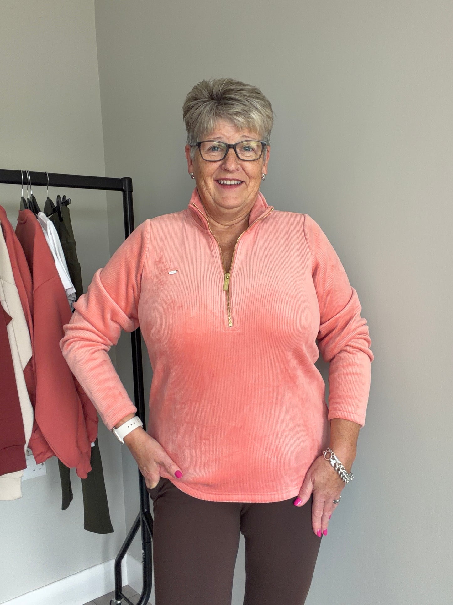 Relax & Renew Paige Terracotta Half Zip