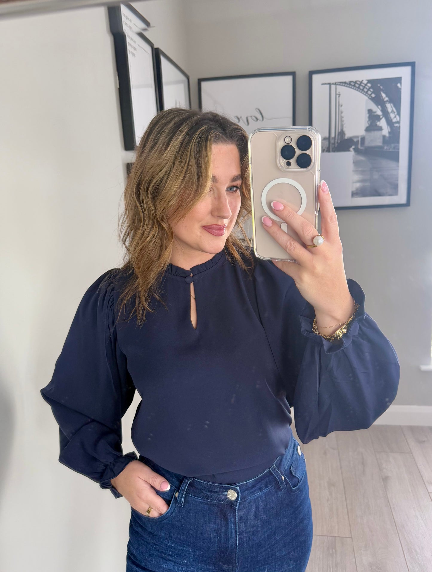 Rant & Rave Fee Navy Top