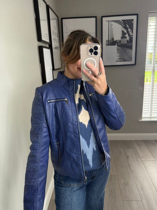 Blue Leather Jacket