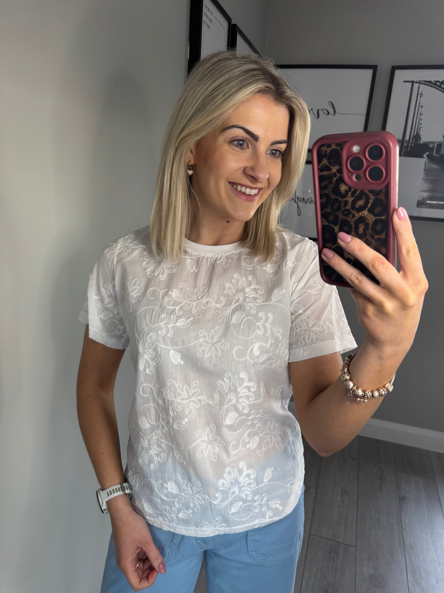 White Floral T-Shirt