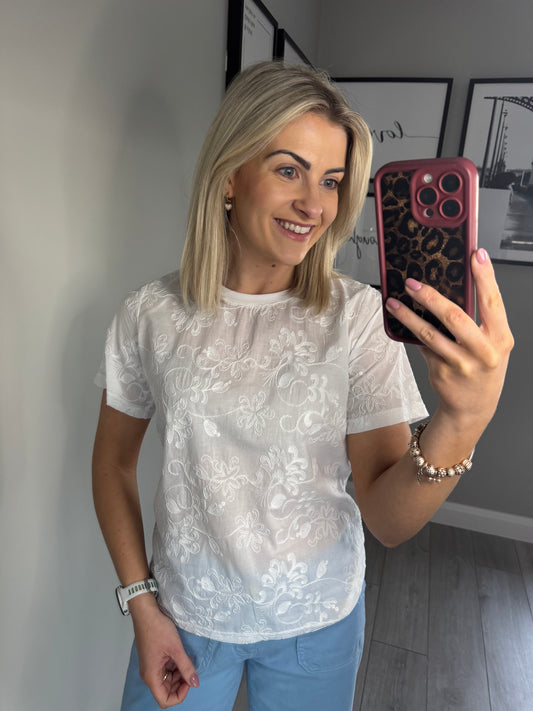 White Floral T-Shirt