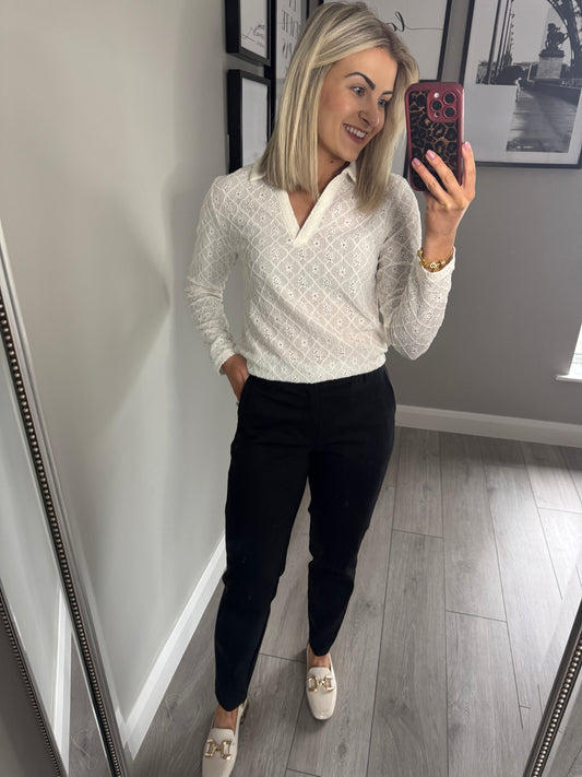 Freequent Black Dress Pleat Trousers