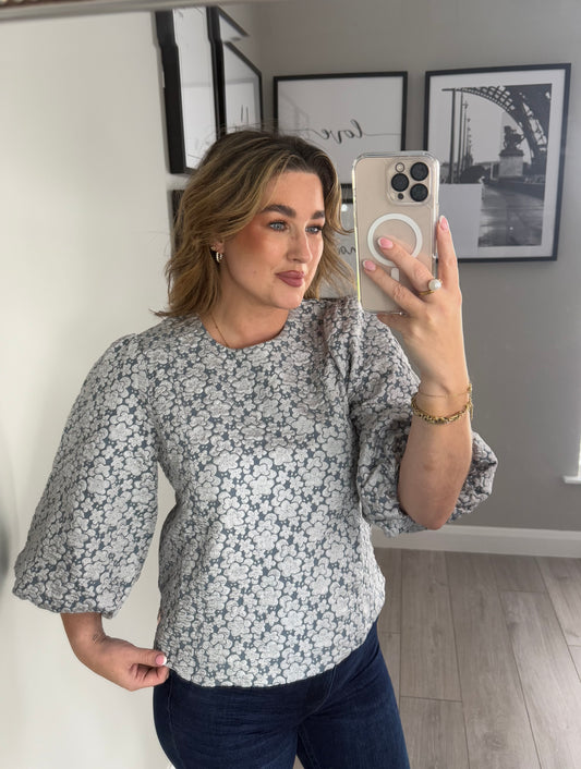 Rant & Rave Quinn Ice Blue Top