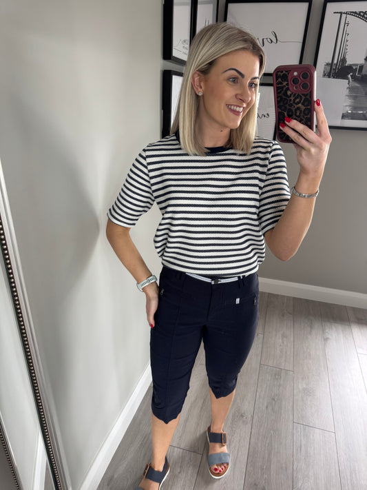 Pinns Navy Stripe Crops