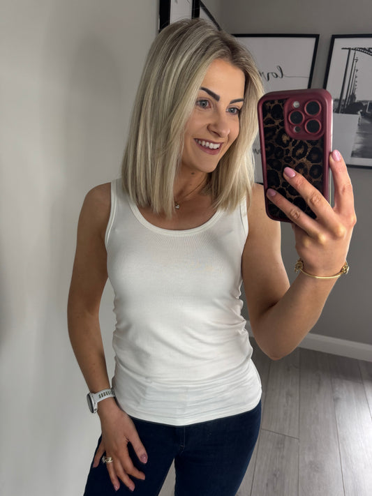 Freequent Off White Vest Top