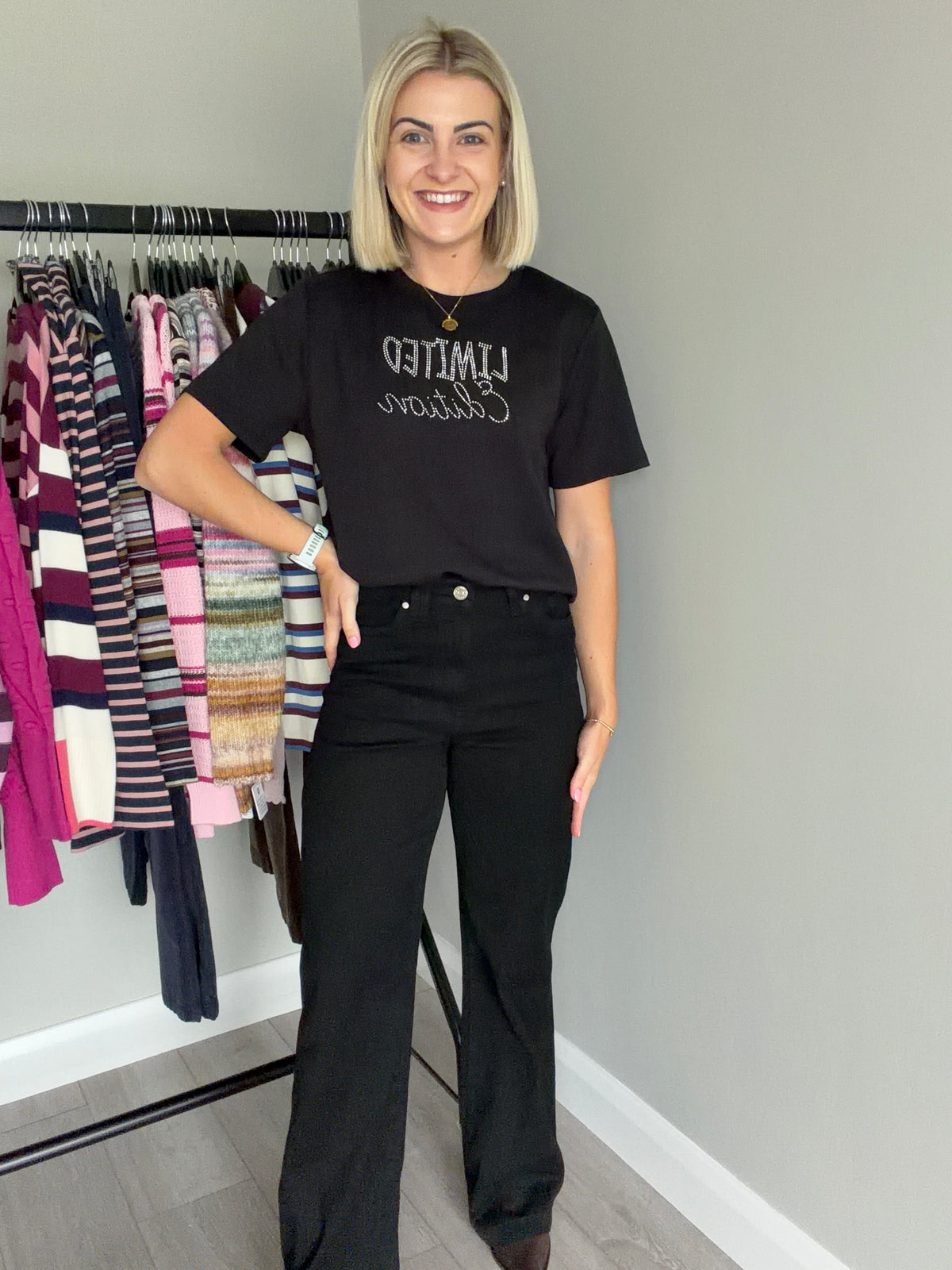 Rant & Rave Jane Black Wide Leg Jean
