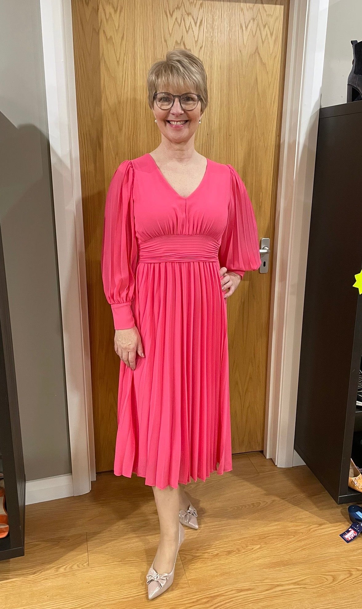 Kate & Pippa Pink Pleat Dress