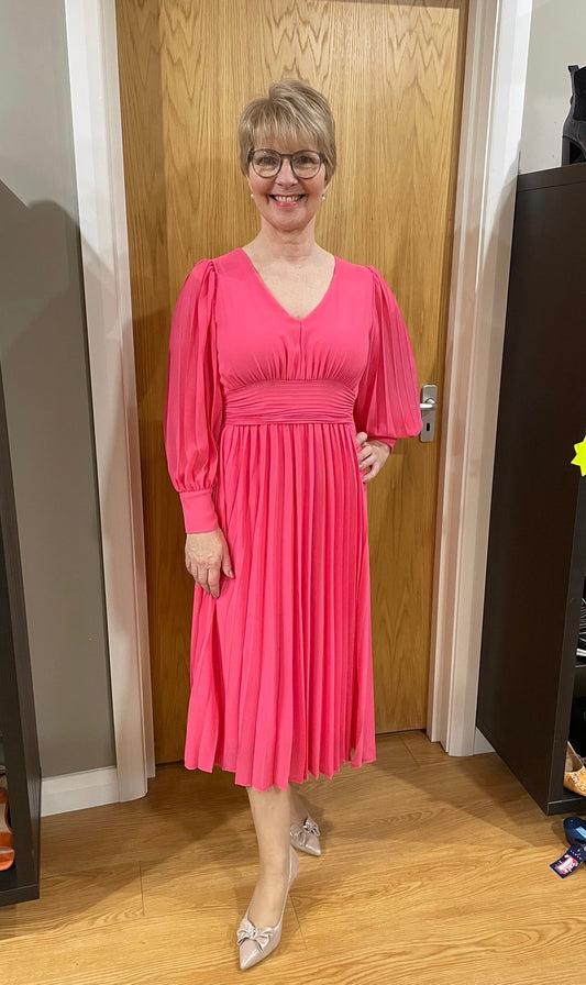 Kate & Pippa Pink Pleat Dress