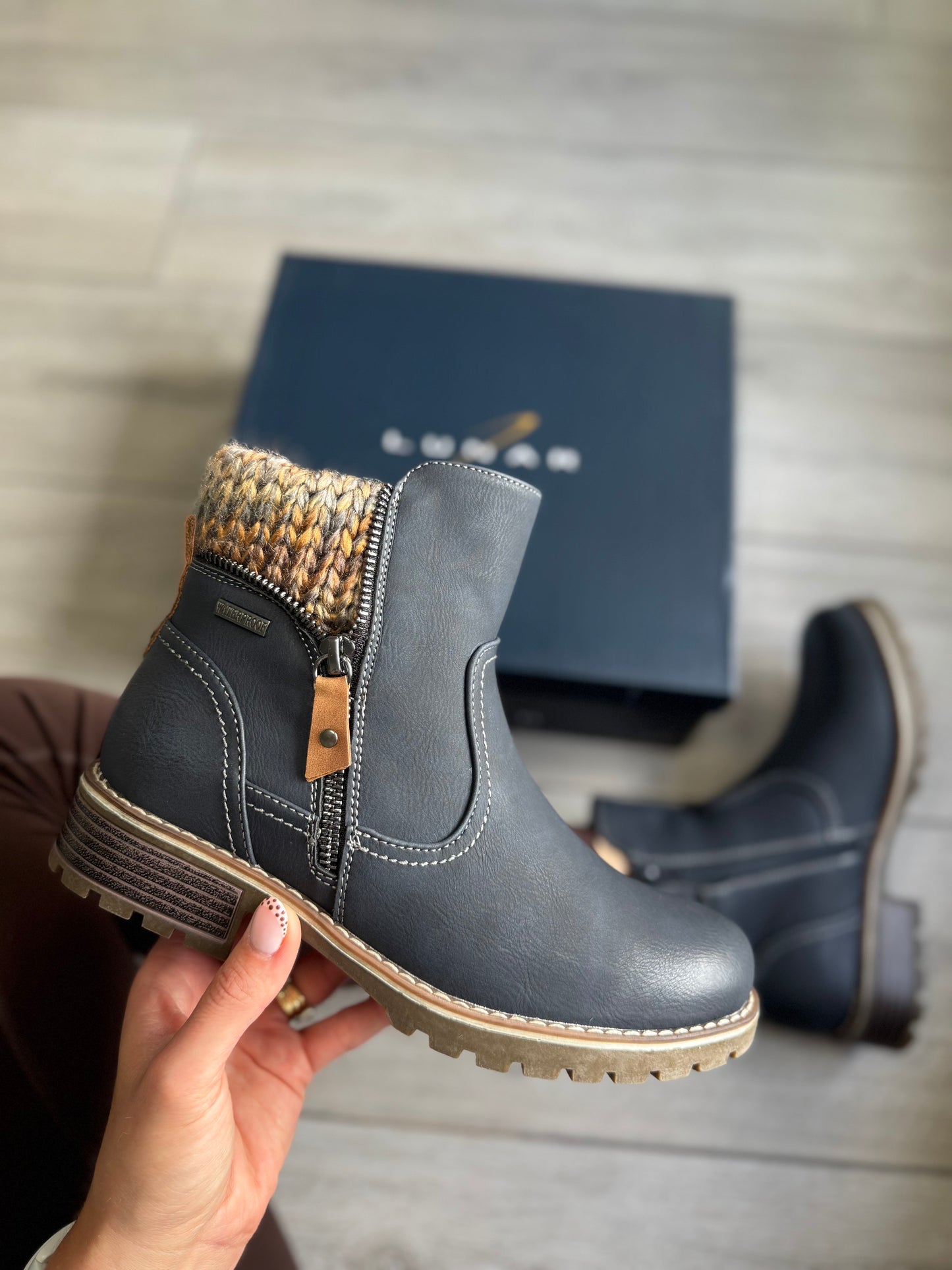 Lunar Breeze Navy Waterproof Boot