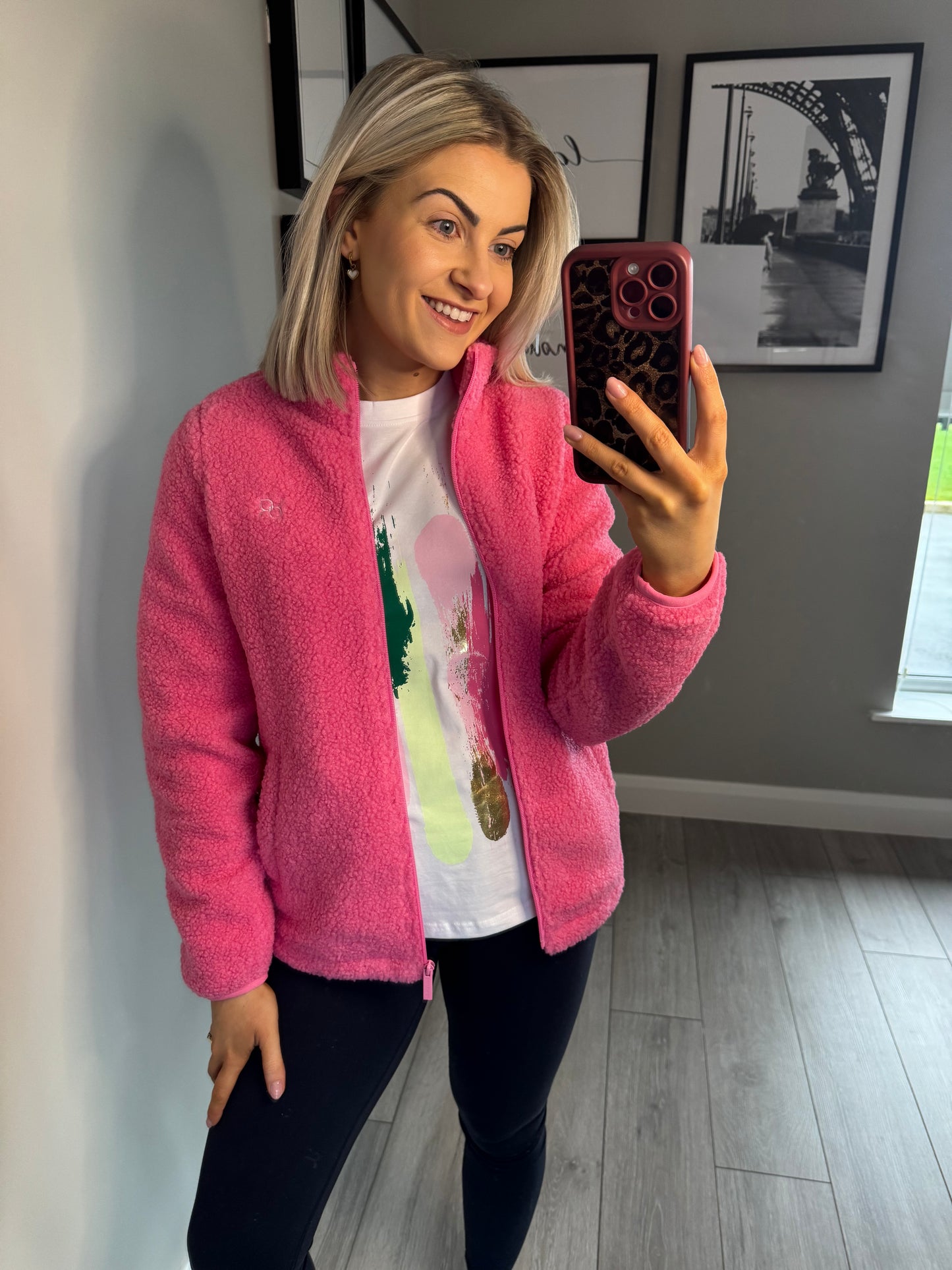 Relax & Renew Gloria Pink Borg Zip Fleece