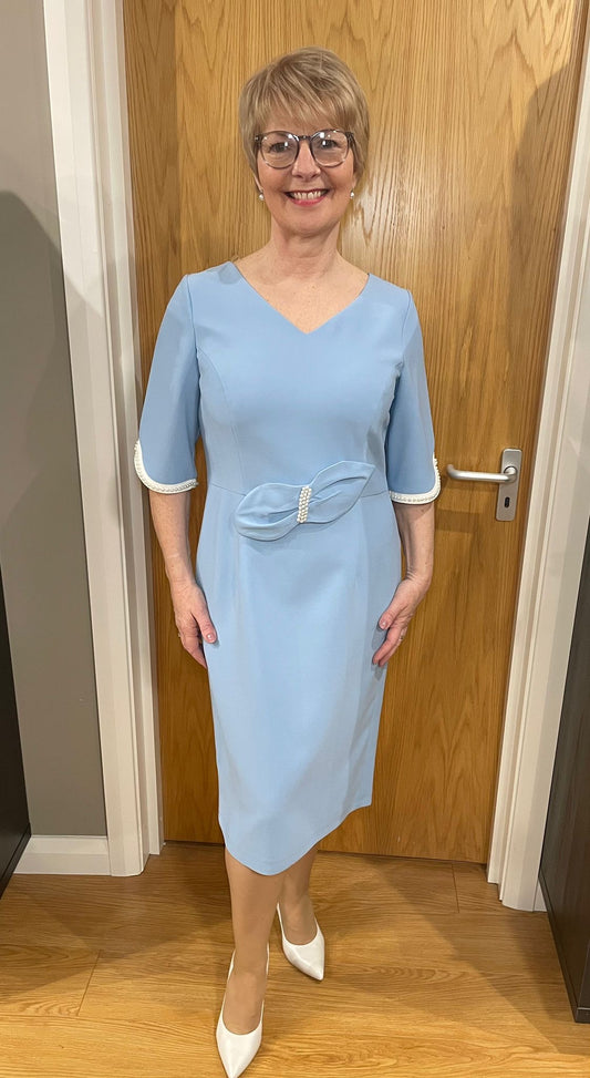 Lizabella Powder Blue Pearl Dress