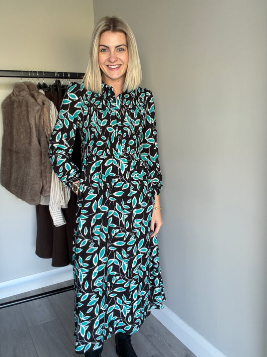 Mudflower Black/Green Soft Touch Dress