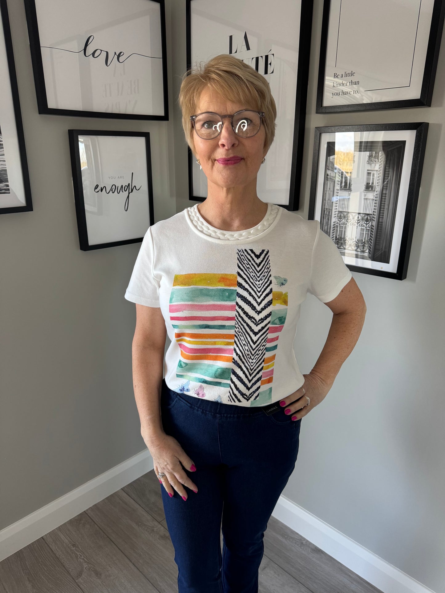 Claudia C White Multi Rope Tee