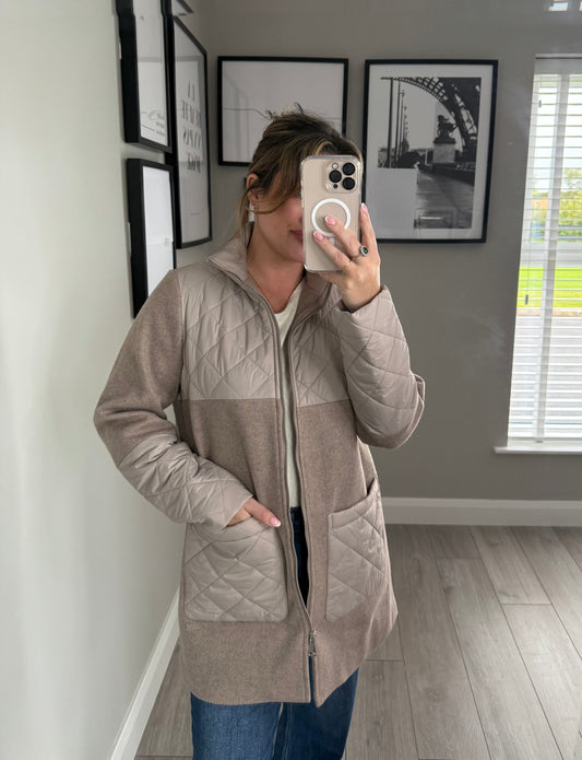 Stone/Taupe Quilt Coat