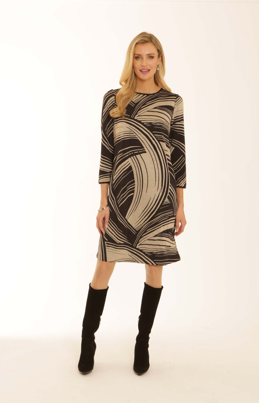 Pomodoro Oatmeal Swirl Ponte Dress