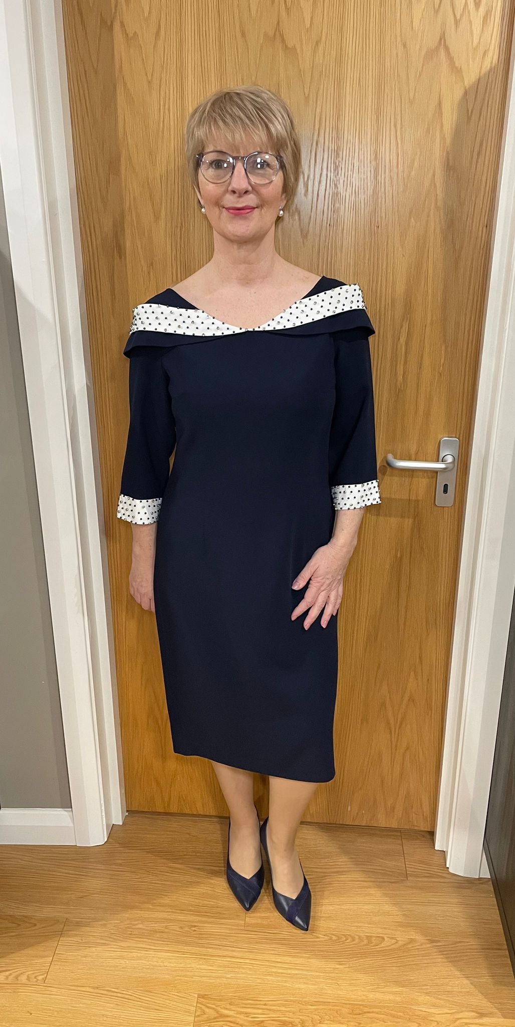 Lizabella Navy/Ivory Dress