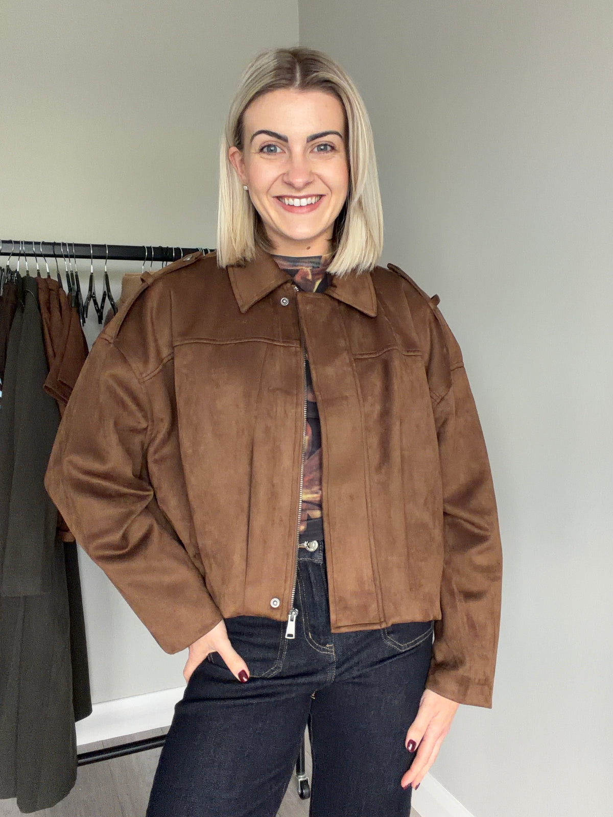 Kaffe KAgalilea Brown Suede Jacket