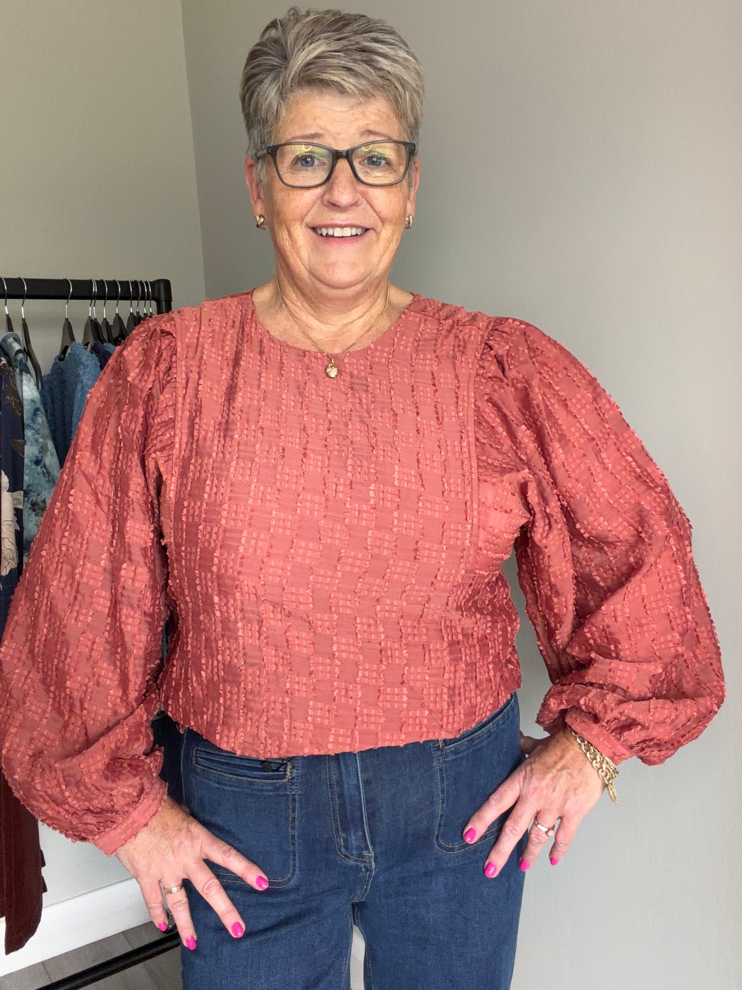 Rant & Rave Zeta Terracotta Top