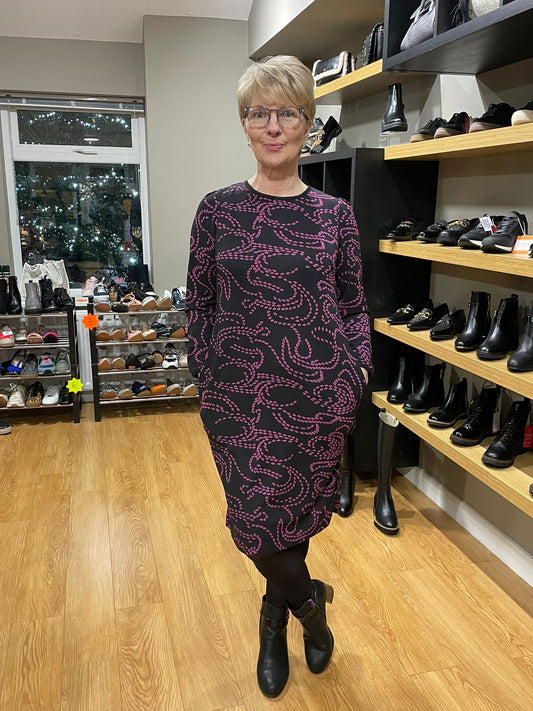 Pomodoro Pink Tile Ponte Dress