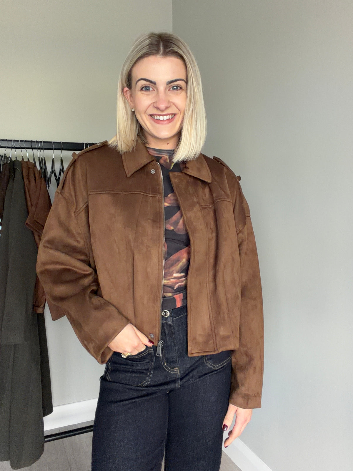 Kaffe KAgalilea Brown Suede Jacket
