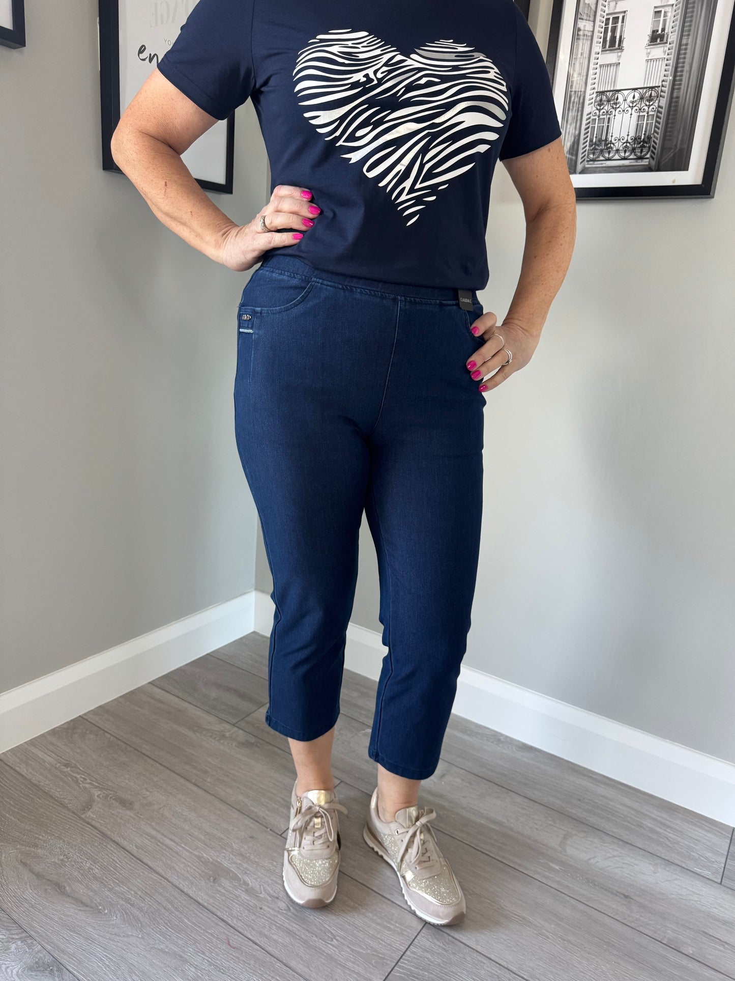 Claudia C Denim Pull On Crops