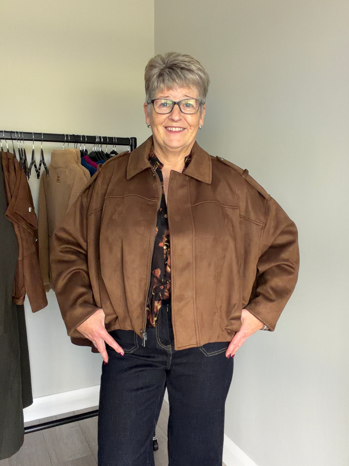 Kaffe KAgalilea Brown Suede Jacket