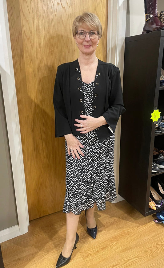 Glitz Black/White Spot Two Piece