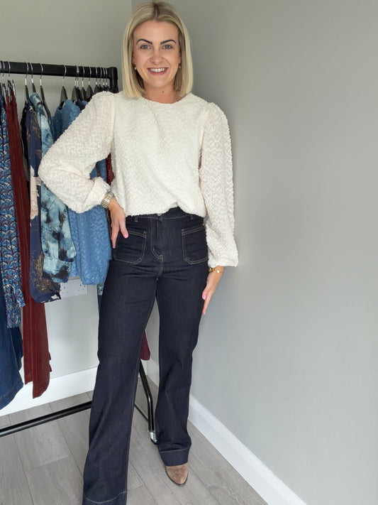 Rant & Rave Abigail Raw Wash Wide Leg Jean