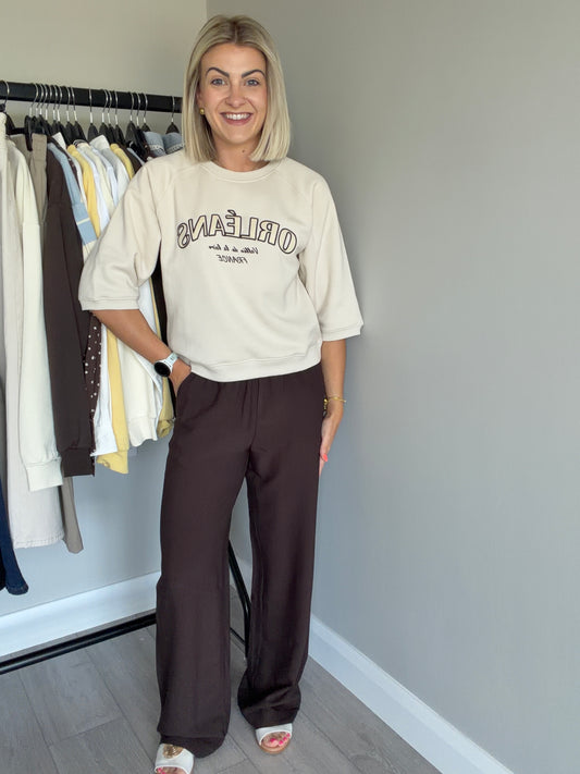 Freequent Mole Brown Pull On Trousers