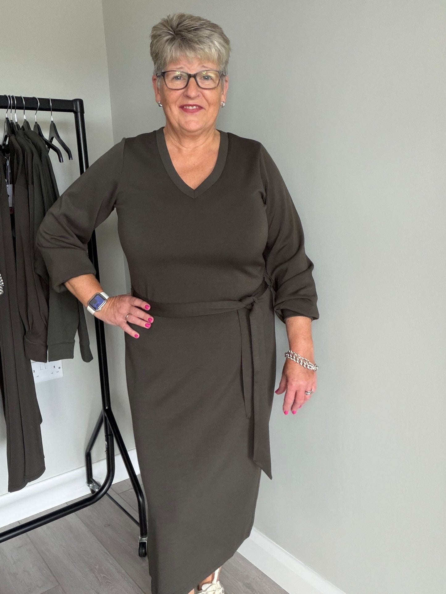 Relax & Renew Celia Khaki Dress