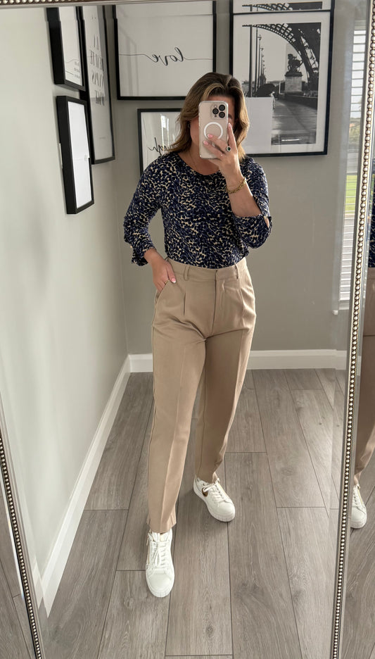 Freequent Beige/Taupe Trousers