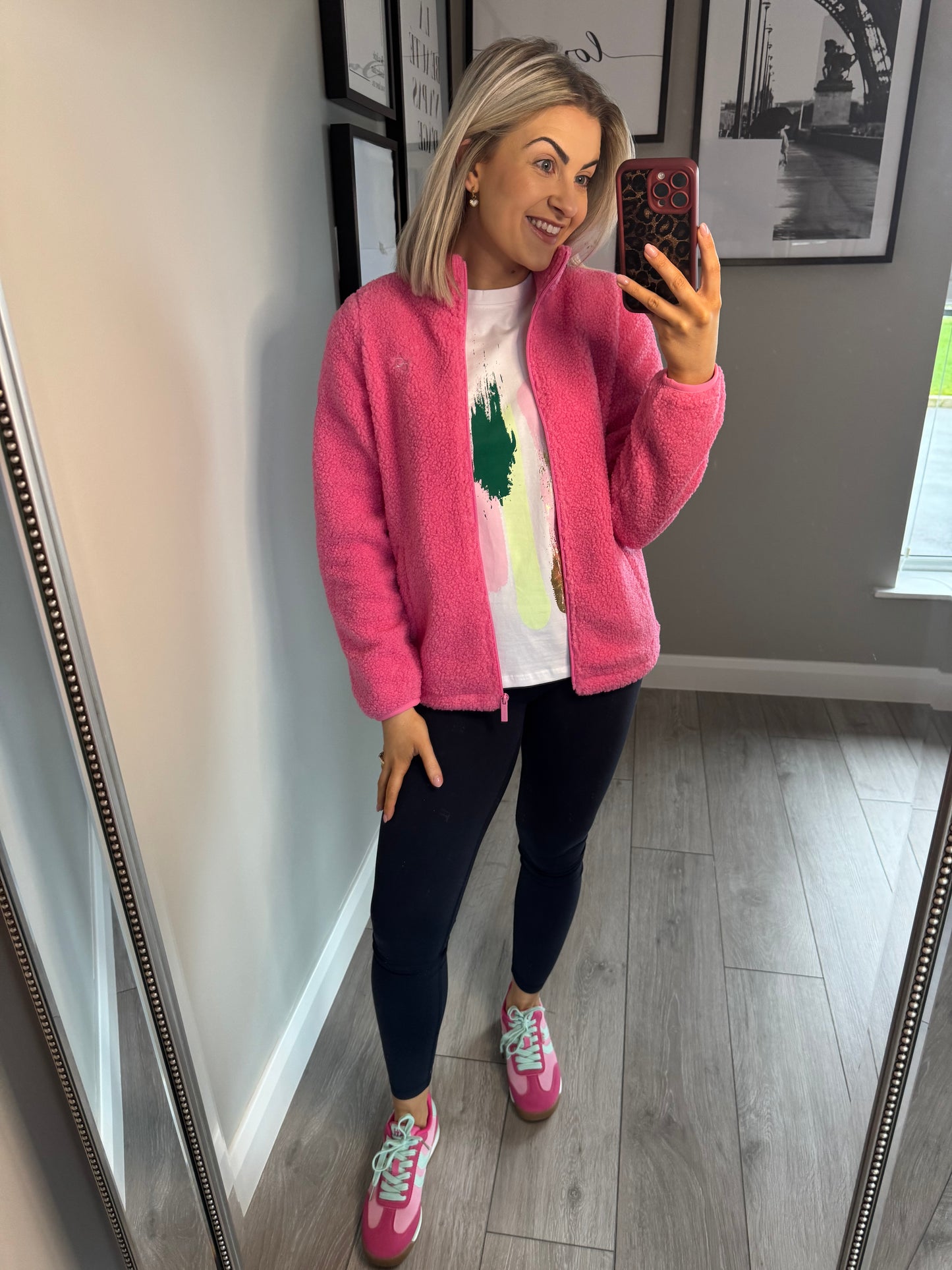 Relax & Renew Gloria Pink Borg Zip Fleece