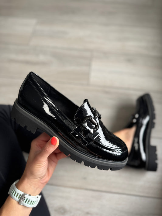 Marco Tozzi Black Patent Loafer