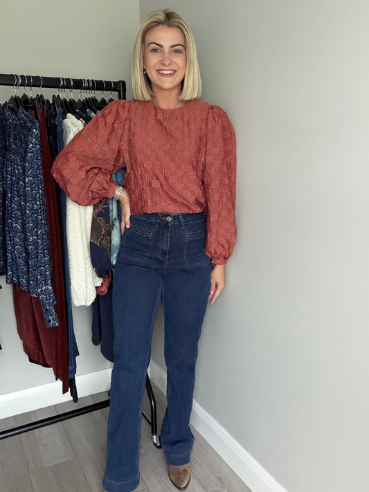 Rant & Rave Ada Mid Ink Wide Leg Jean