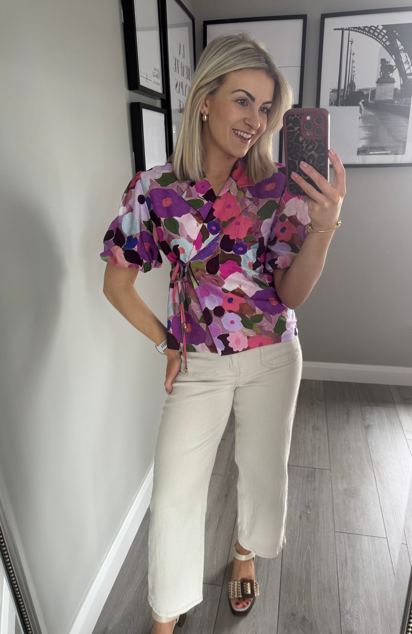 Rant & Rave Morgan Pink Wrap Top