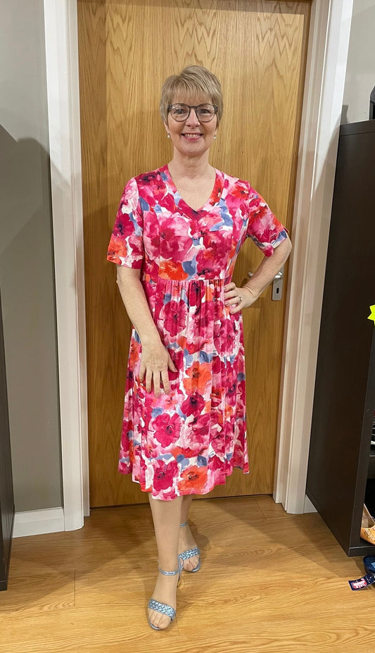 Micha Pink Print Dress