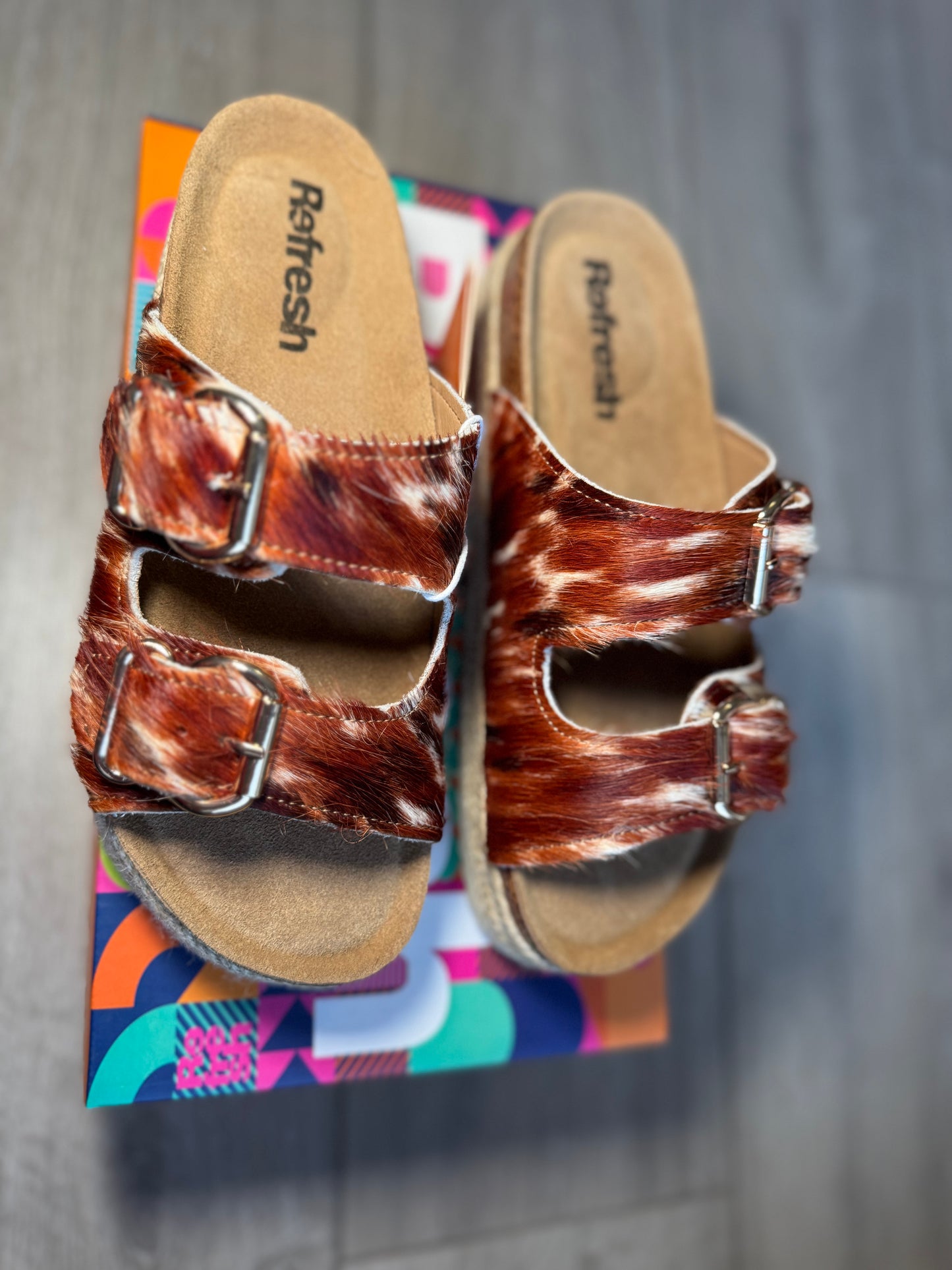 Refresh Cow Print Espadrille Slider