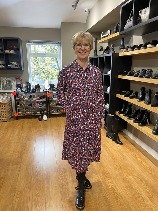Pink Floral Print Jersey Dress