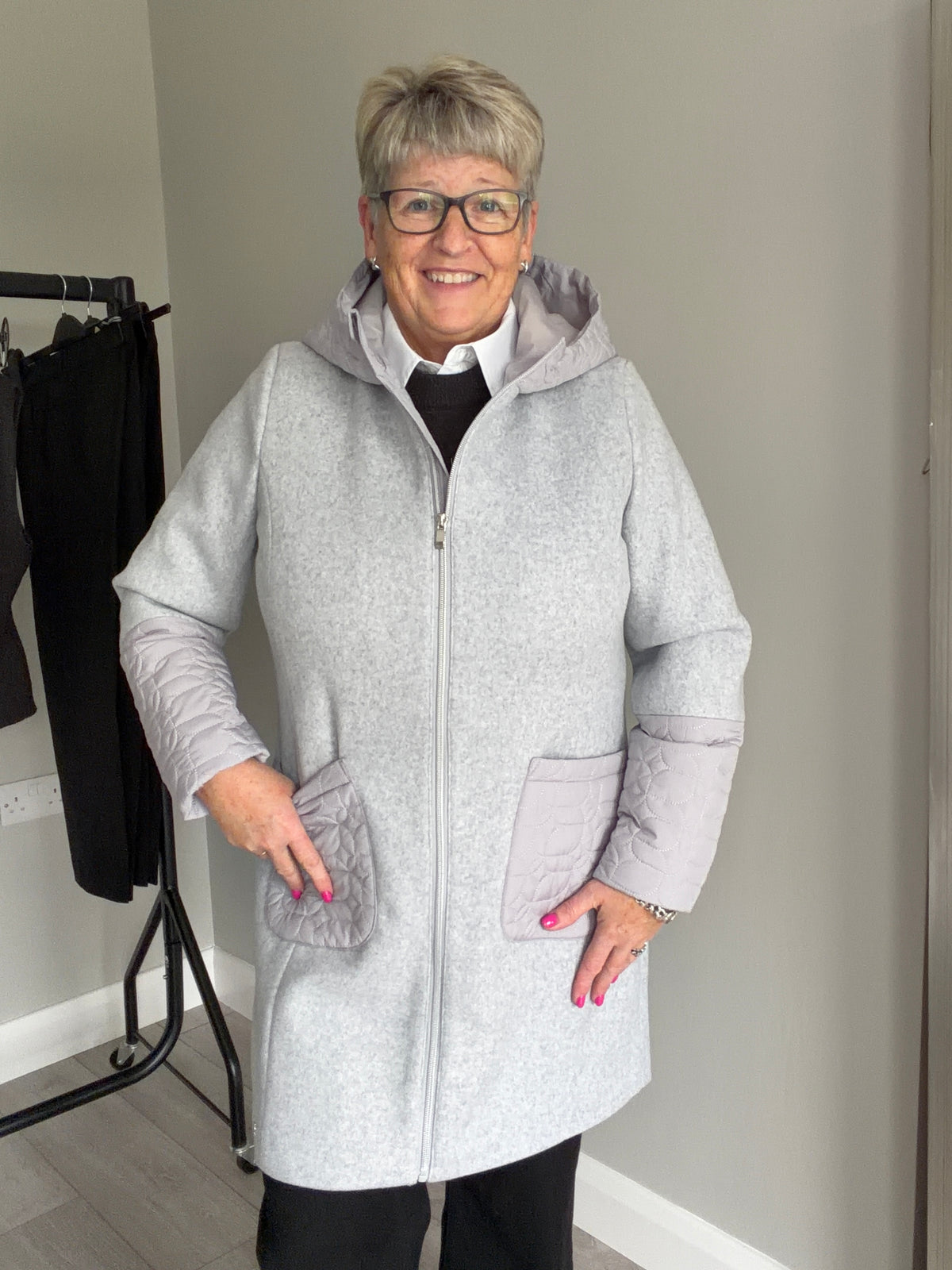 Grey Felt/Quilt Coat