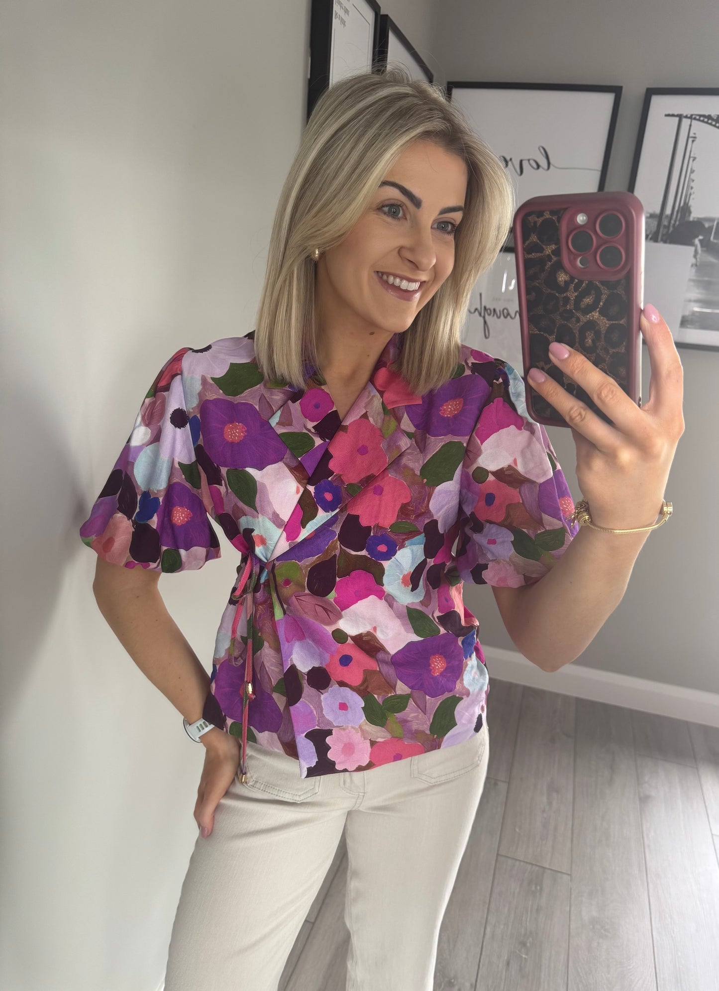 Rant & Rave Morgan Pink Wrap Top